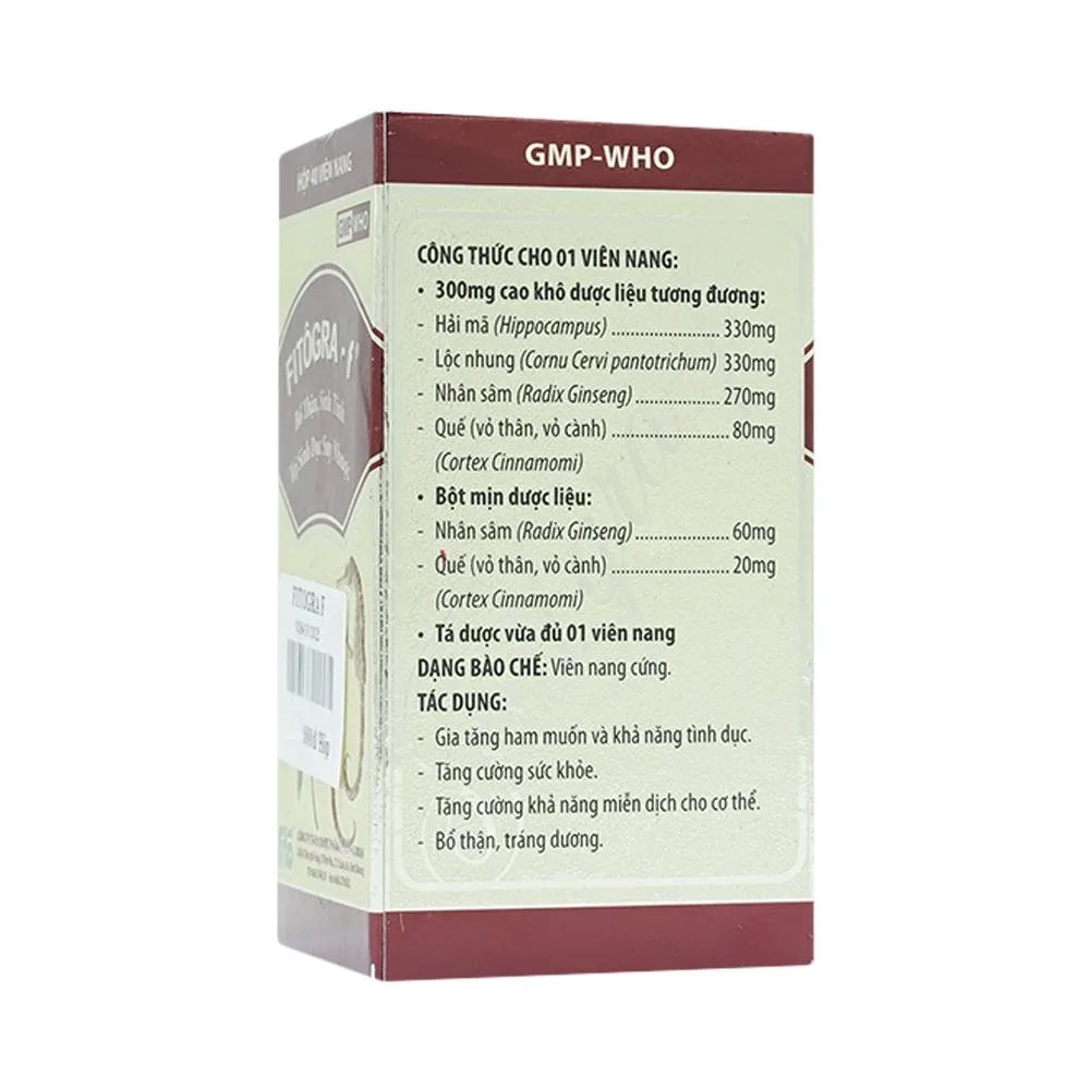 Hình ảnh Thuốc Fitogra-f điều trị suy giảm hoạt động tình dục, suy nhược cơ thể (40 viên)
