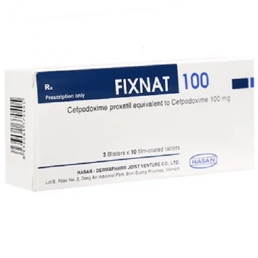 Hình ảnh Thuốc Fixnat 100 Hasan điều trị nhiễm khuẩn (3 vỉ x 10 viên)