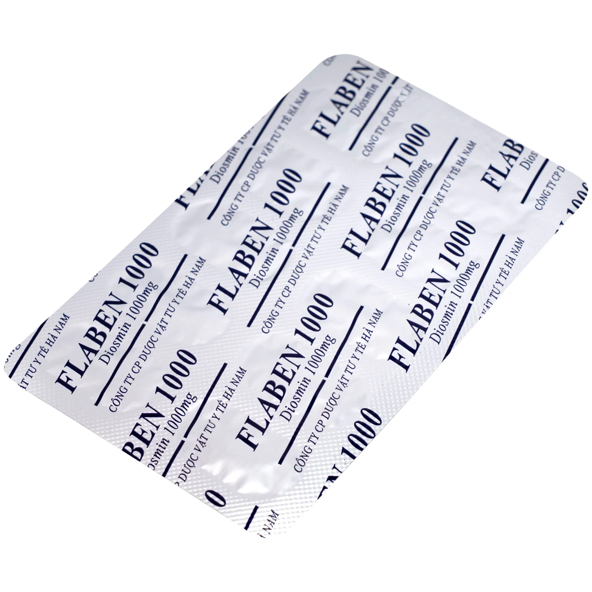Hình ảnh Thuốc Flaben 1000 Hà Nam điều trị các dấu hiệu và triệu chứng của suy tuần hoàn tĩnh mạch mãn tính (3 vỉ x 10 viên)