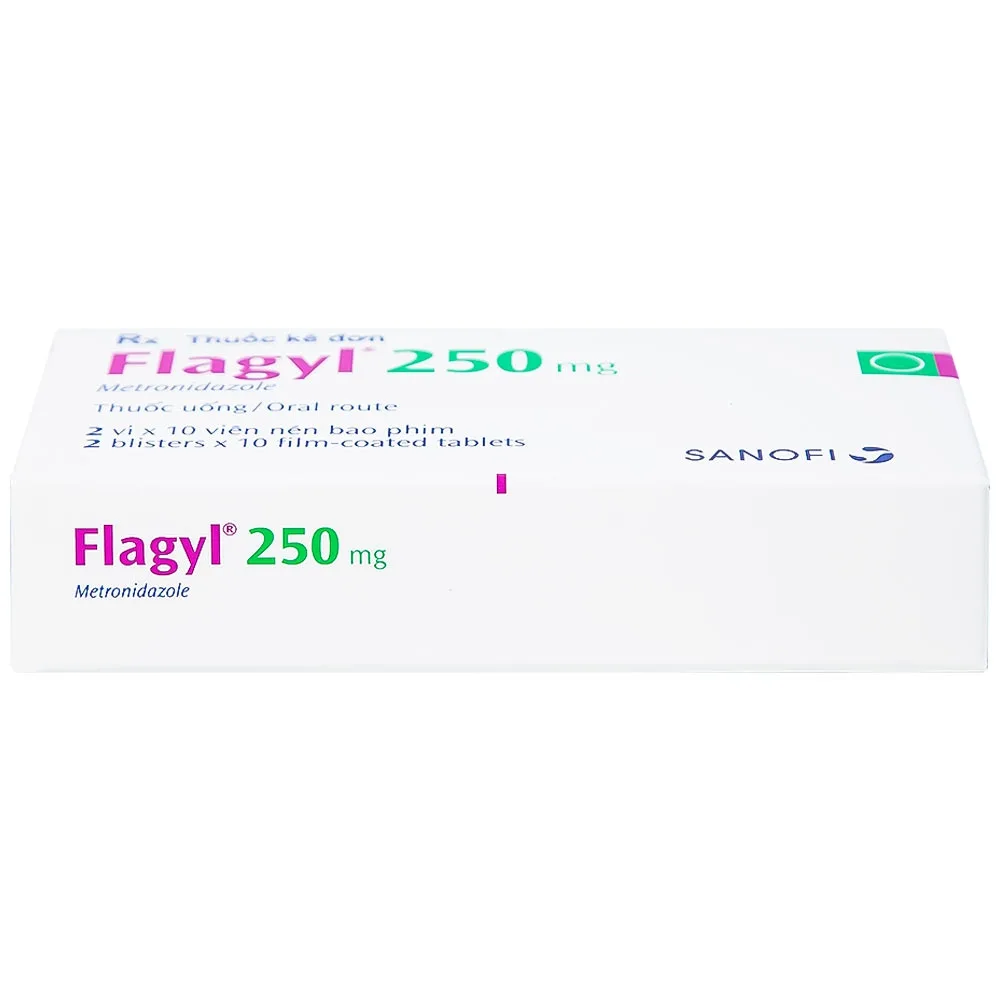 Hình ảnh Thuốc Flagyl 250mg Sanofi điều trị nhiễm khuẩn (2 vỉ x 10 viên)