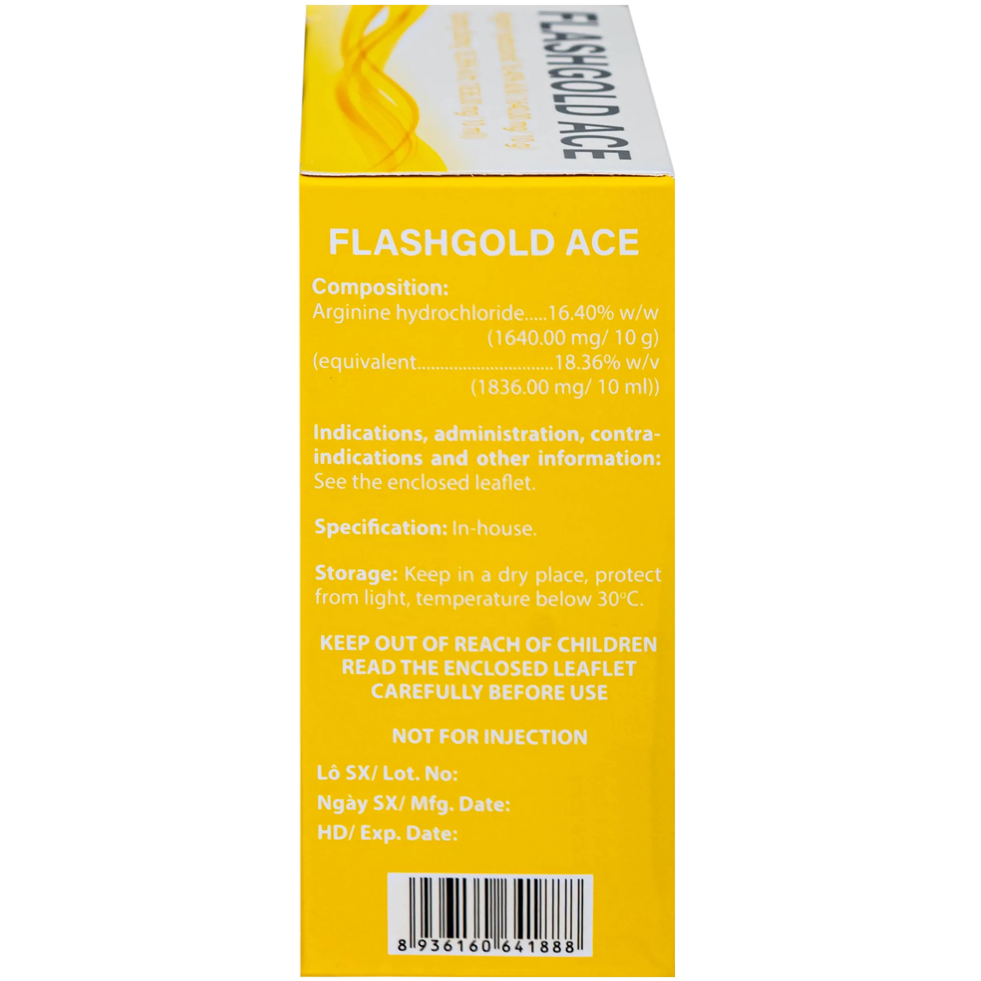 Hình ảnh Thuốc FLASHGOLD ACE điều trị Các tình trạng rối loạn tiêu hóa trên người lớn, Suy nhược chức năng trên đối tượng người lớn hay trẻ em (20 ống x 5ml)