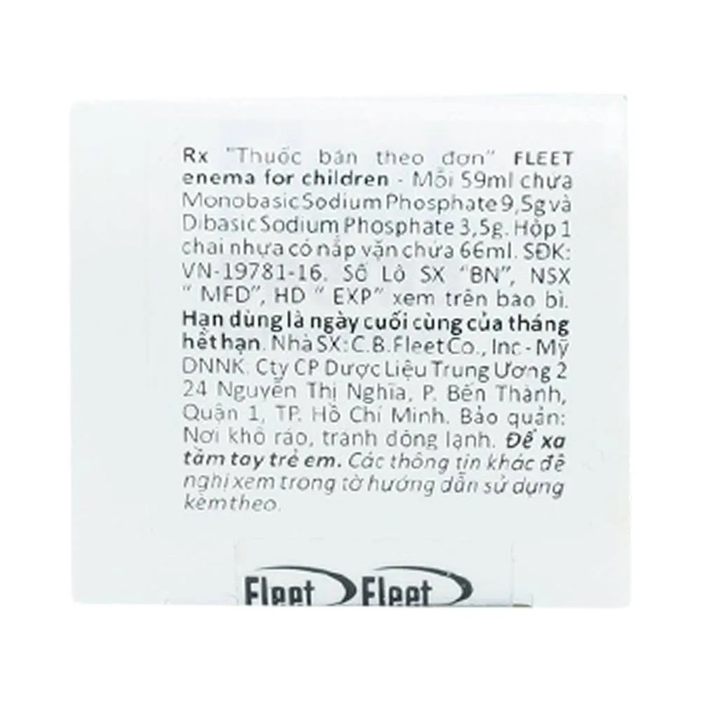 Hình ảnh Dung dịch thụt trực tràng Fleet Enema For Children giảm chứng táo bón không thường xuyên (66ml)