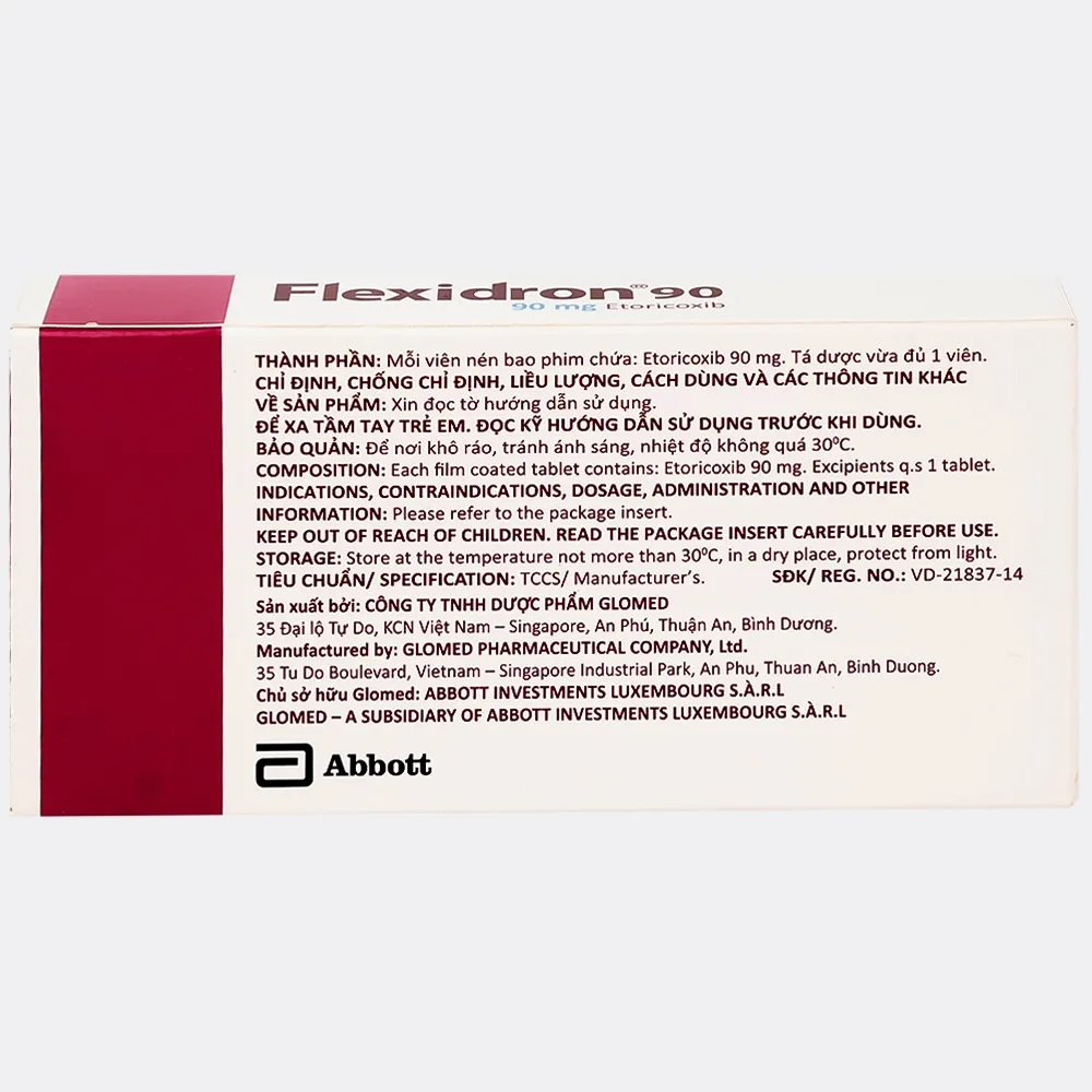 Hình ảnh Thuốc Flexidron 90 Abbott giảm triệu chứng của viêm xương khớp, viêm khớp dạng thấp (3 vỉ x 10 viên)