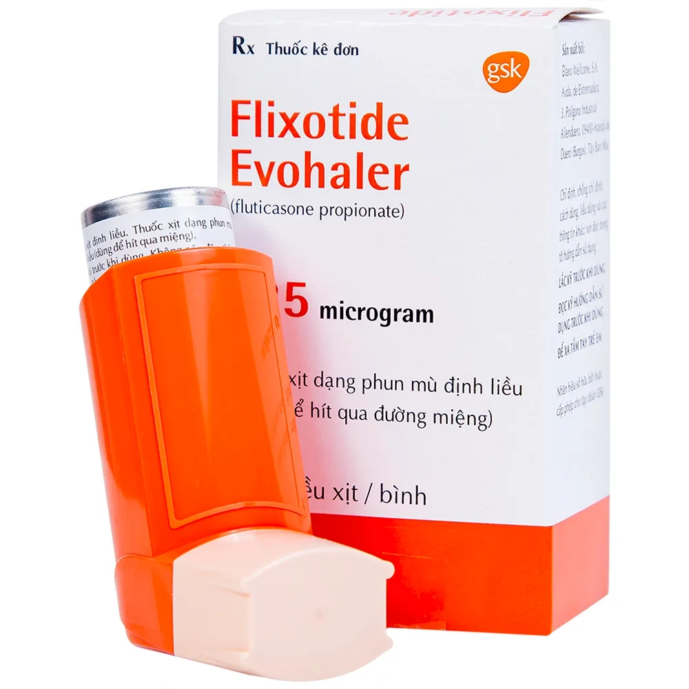 Hình ảnh Khí dung Flixotide 125mcg GSK điều trị hen phế quản (120 liều)