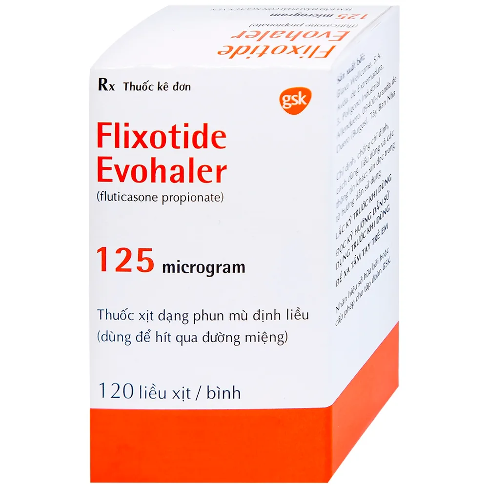 Hình ảnh Khí dung Flixotide 125mcg GSK điều trị hen phế quản (120 liều)