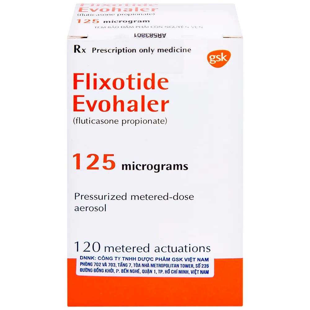 Hình ảnh Khí dung Flixotide 125mcg GSK điều trị hen phế quản (120 liều)