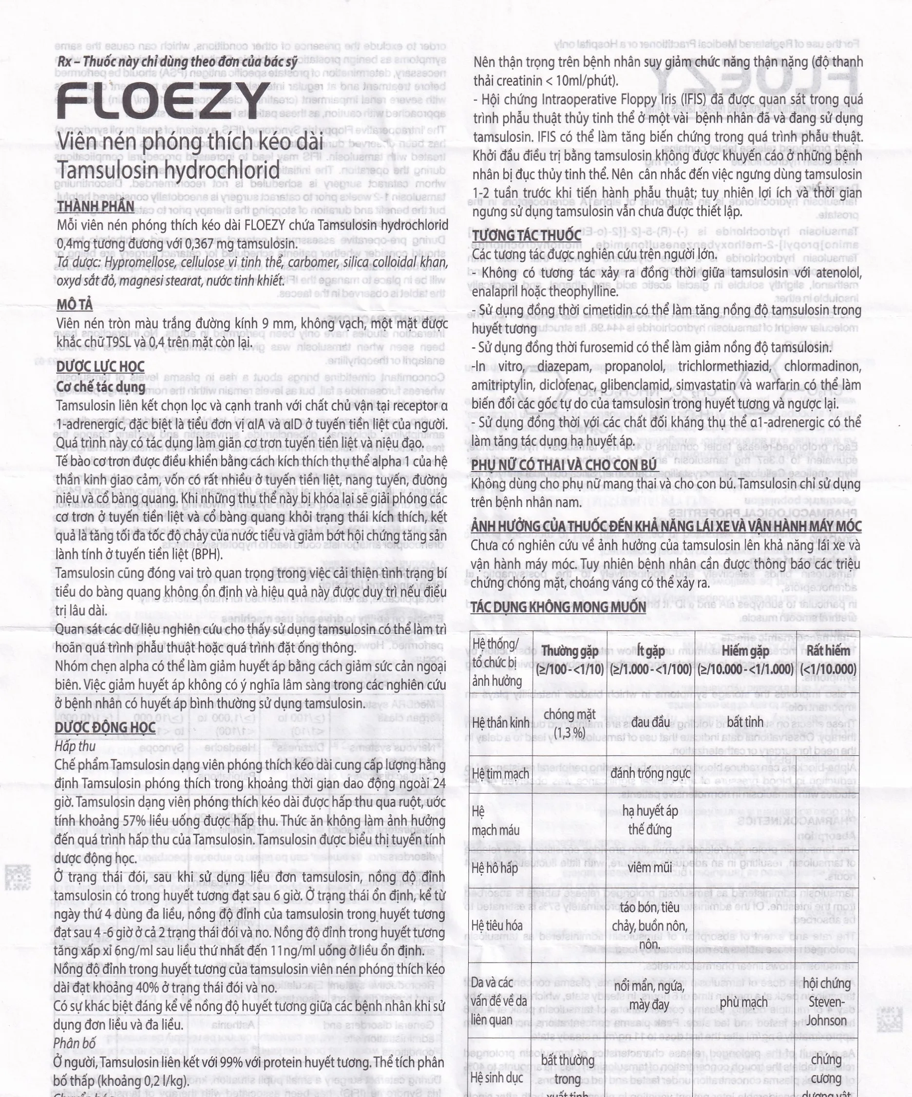 Hình ảnh Thuốc Floezy 0.4mg MEGA We care điều trị triệu chứng của đường tiểu dưới (3 vỉ x 10 viên)