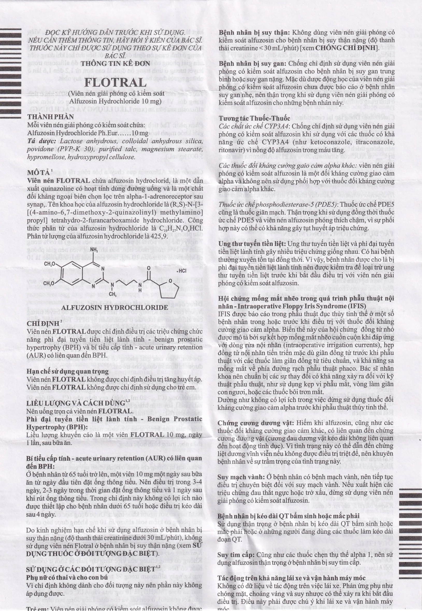 Hình ảnh Thuốc Flotral Sun Pharma 10MG điều trị các dấu hiệu và triệu chứng của tăng sản lành tính tuyến tiền liệt (Bph) (1 Vỉ X 10 Viên)