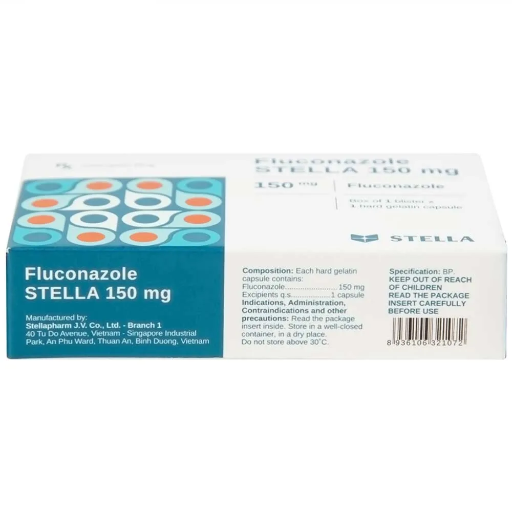 Hình ảnh Thuốc Fluconazole Stella 150mg điều trị nhiễm nấm (1 vỉ x 1 viên)