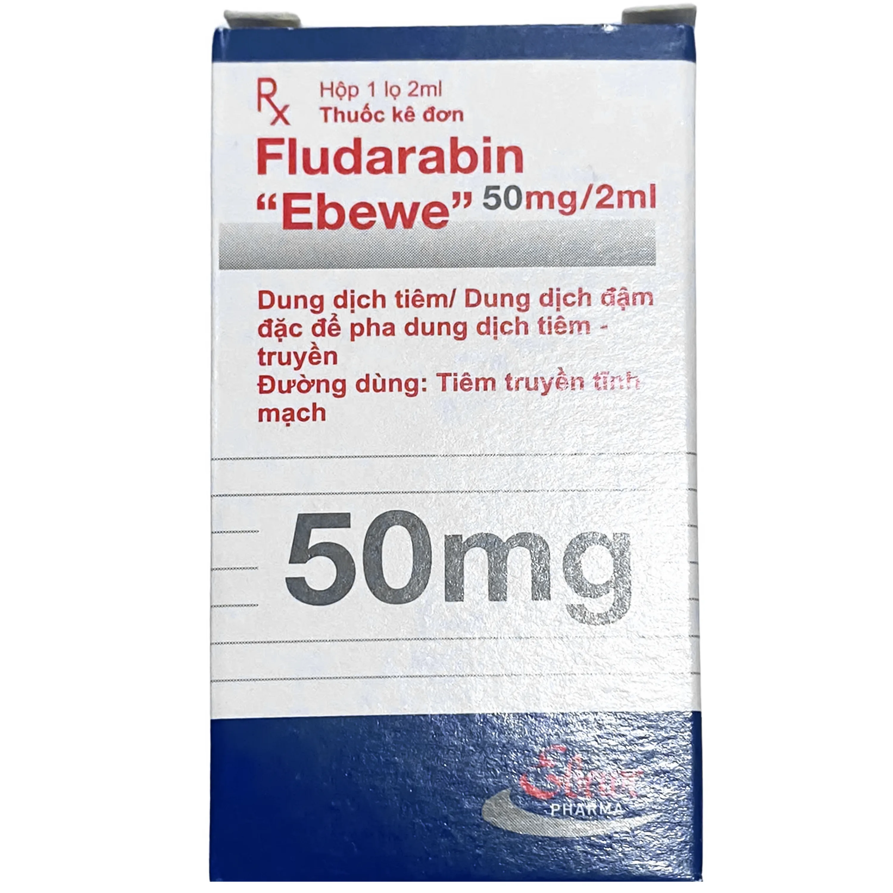 Hình ảnh Thuốc Fludarabine 50mg Ebewe chống ung thư, trị ung thư bạch cầu (Hộp 2ml)