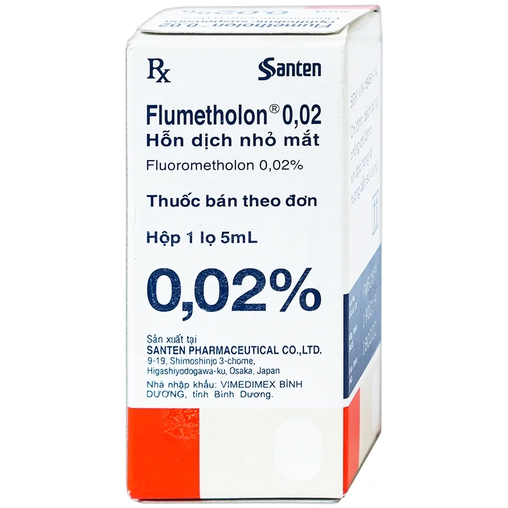 Hình ảnh Hỗn dịch nhỏ mắt Flumetholon 0.02% Santen điều trị các bệnh viêm phía ngoài mắt (5ml)