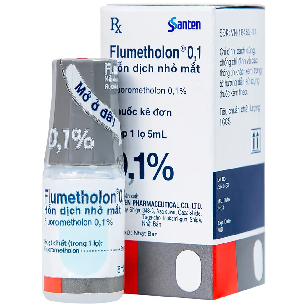 Hình ảnh Hỗn dịch nhỏ mắt Flumetholon 0.1% Santen điều trị các bệnh viêm phía ngoài mắt (5ml)
