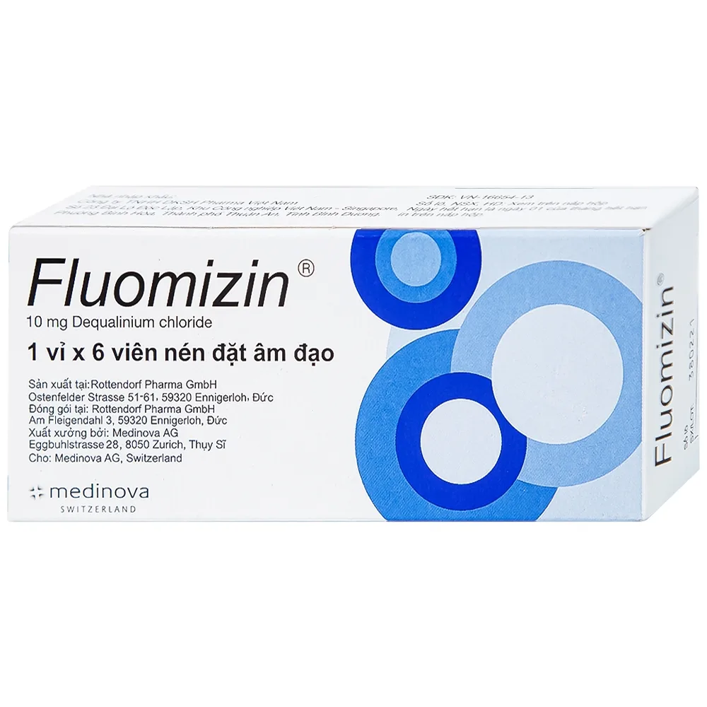 Hình ảnh Viên đặt âm đạo Fluomizin Medinova điều trị nhiễm nấm âm đạo, nhiễm khuẩn âm đạo (1 vỉ x 6 viên)