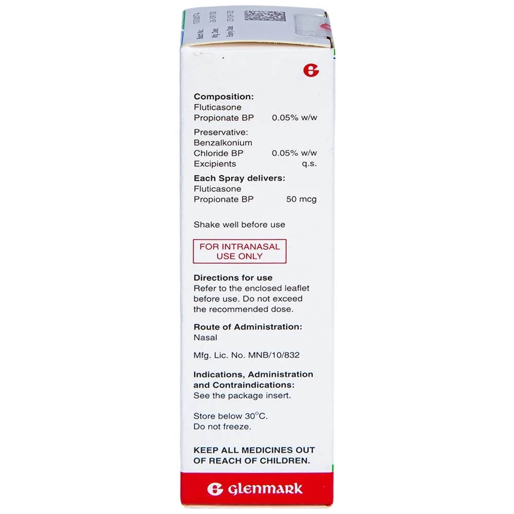 Hình ảnh Xịt mũi Flusort 50mcg/liều Glenmark điều trị viêm mũi dị ứng theo mùa, viêm mũi quanh năm (120 liều)