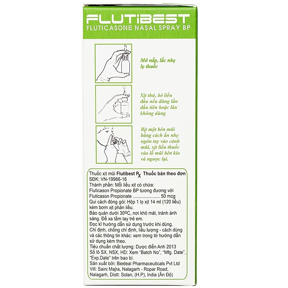 Hình ảnh Xịt mũi Flutibest Biodeal điều trị viêm mũi dị ứng (120 liều)