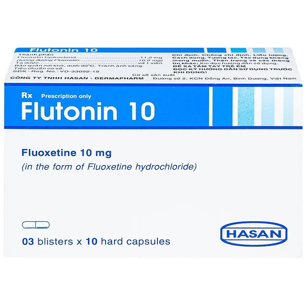 Hình ảnh Thuốc Flutonin 10 Hasan điều trị bệnh trầm cảm (3 vỉ x 10 viên)