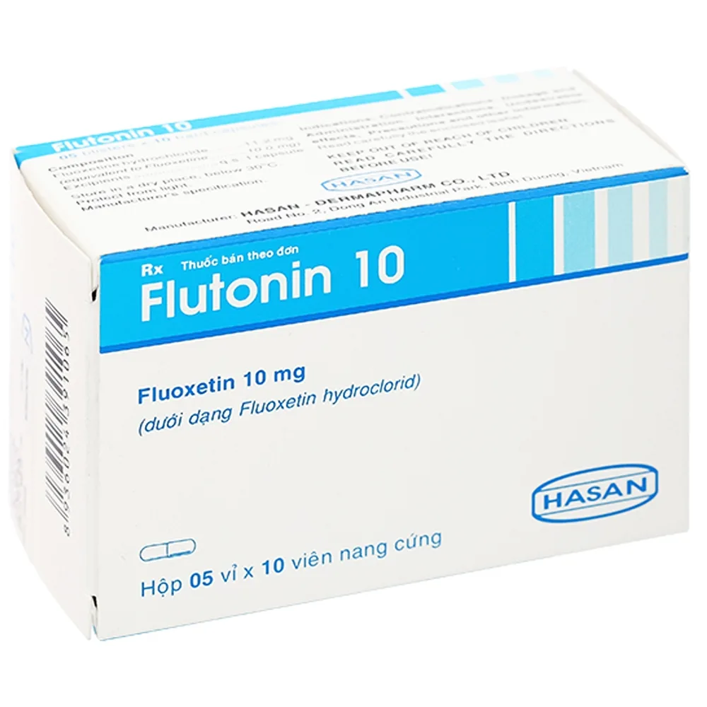 Hình ảnh Thuốc Flutonin 10 Hasan điều trị bệnh trầm cảm (5 vỉ x 10 viên)