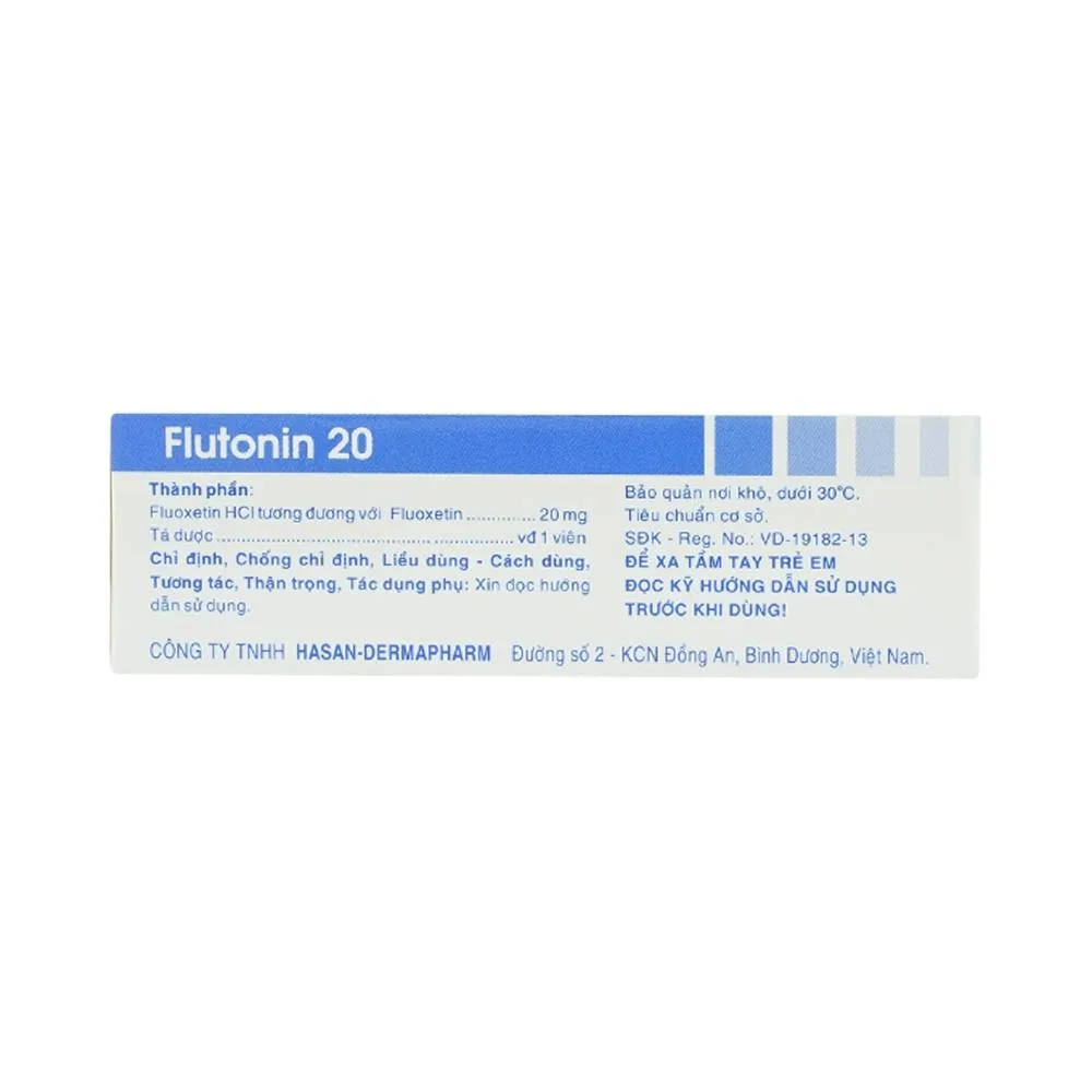 Hình ảnh Thuốc Flutonin 20 Hasan điều trị bệnh trầm cảm (3 vỉ x 10 viên)