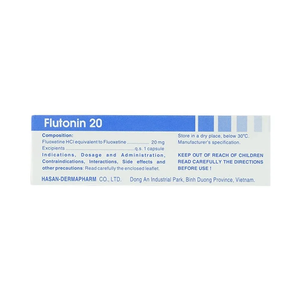 Hình ảnh Thuốc Flutonin 20 Hasan điều trị bệnh trầm cảm (3 vỉ x 10 viên)