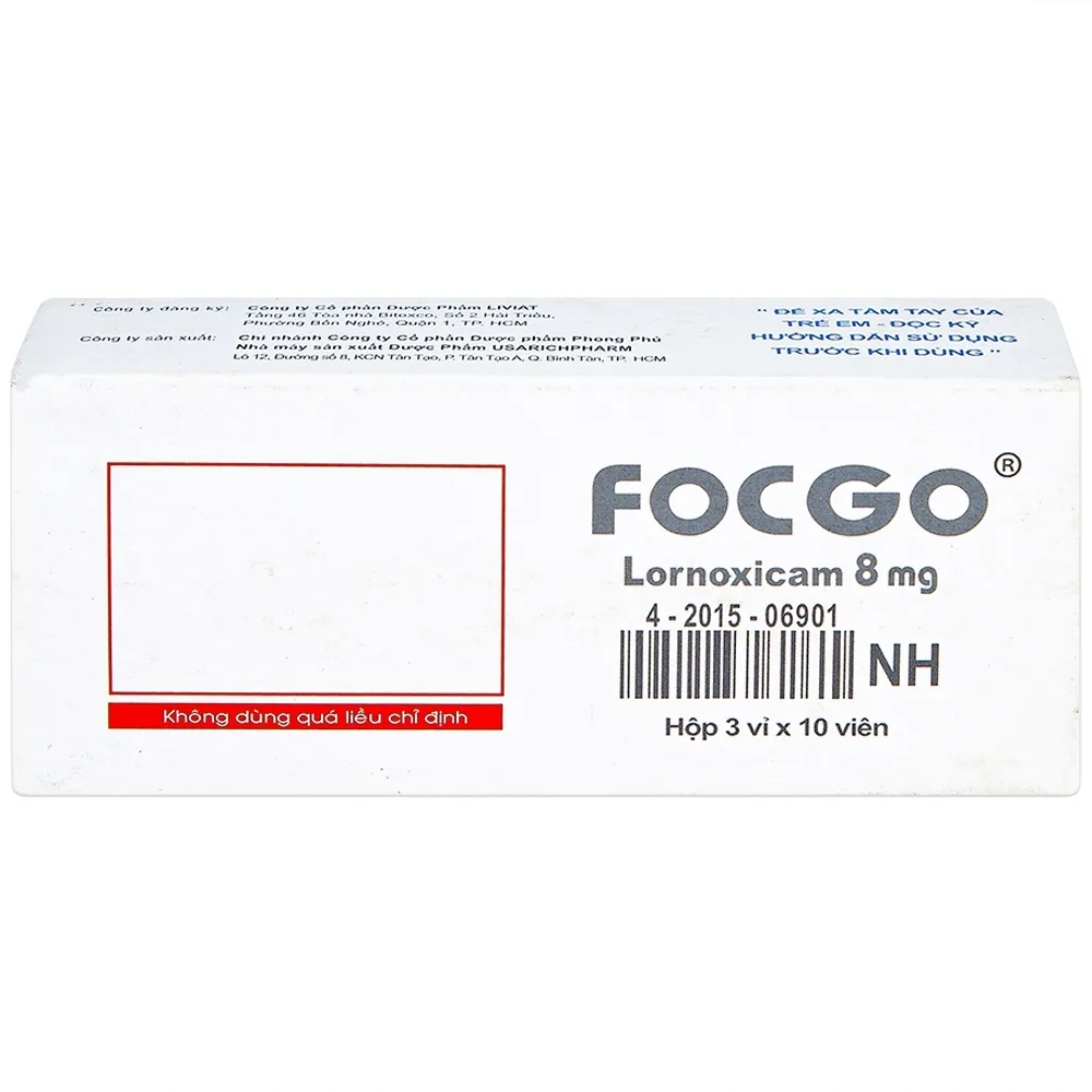 Hình ảnh Thuốc Focgo điều trị đau do viêm xương khớp, viêm đa khớp dạng thấp (3 vỉ x 10 viên)