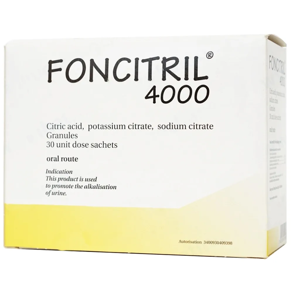 Hình ảnh Cốm Foncitril 4000 Galien điều trị và phòng ngừa sỏi niệu dạng urat và dạng cystin (30 gói)