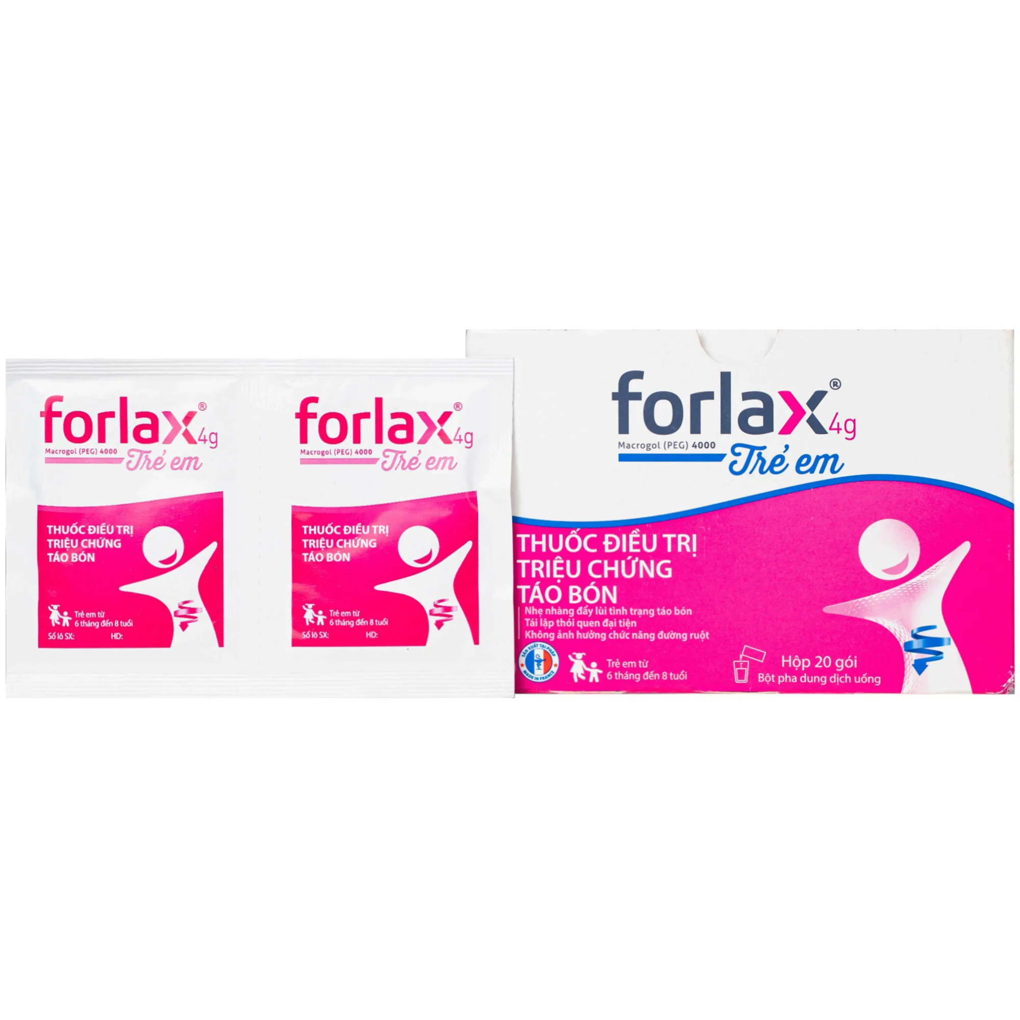 Hình ảnh Thuốc Forlax 4g kids Ipsen điều trị triệu chứng táo bón ở trẻ em (20 gói)