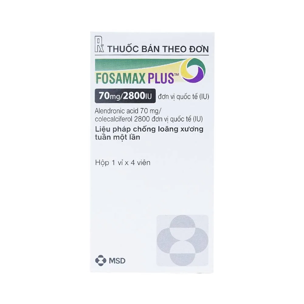 Hình ảnh Thuốc Fosamax Plus 70mg/2800IU MSD điều trị loãng xương (1 vỉ x 4 viên)