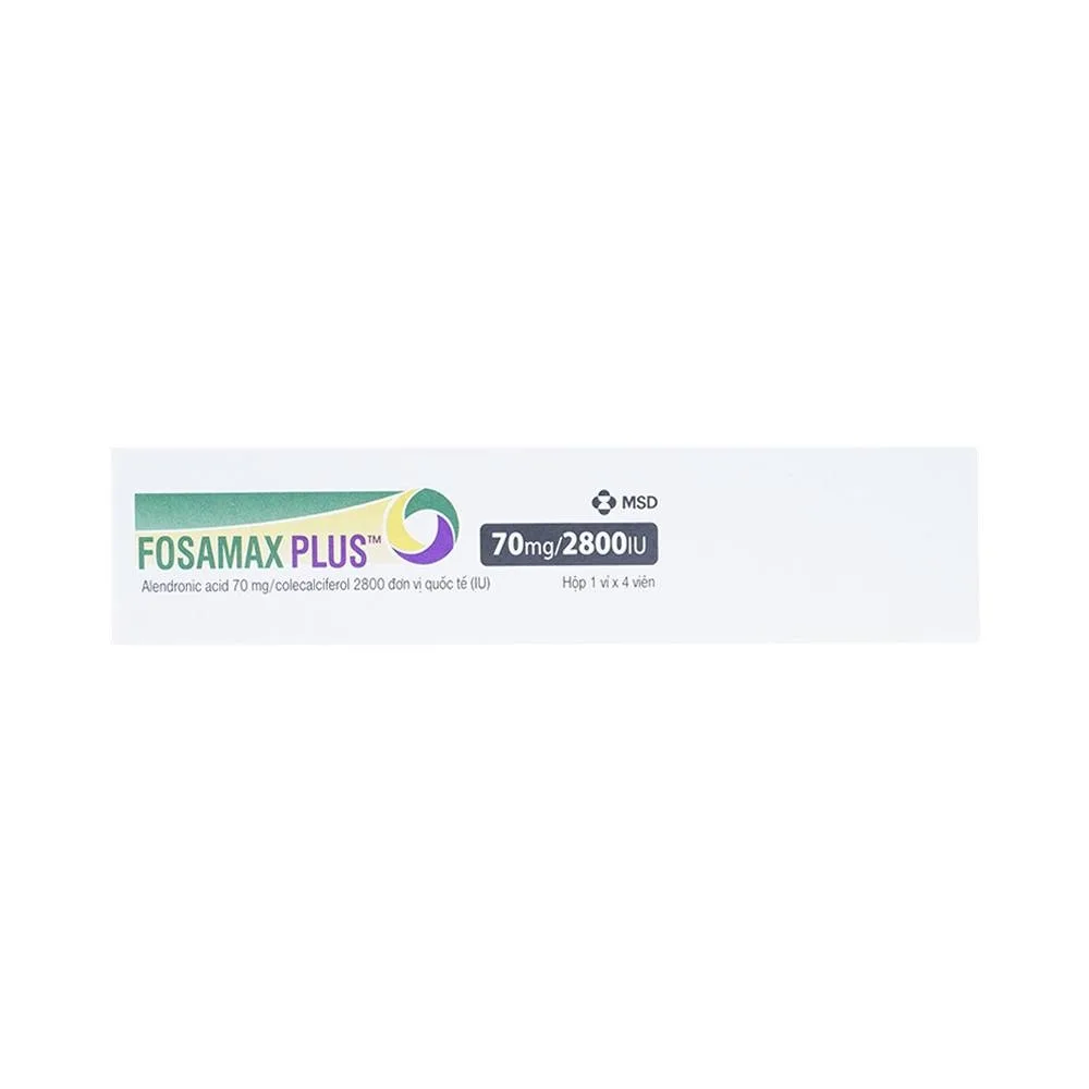 Hình ảnh Thuốc Fosamax Plus 70mg/2800IU MSD điều trị loãng xương (1 vỉ x 4 viên)