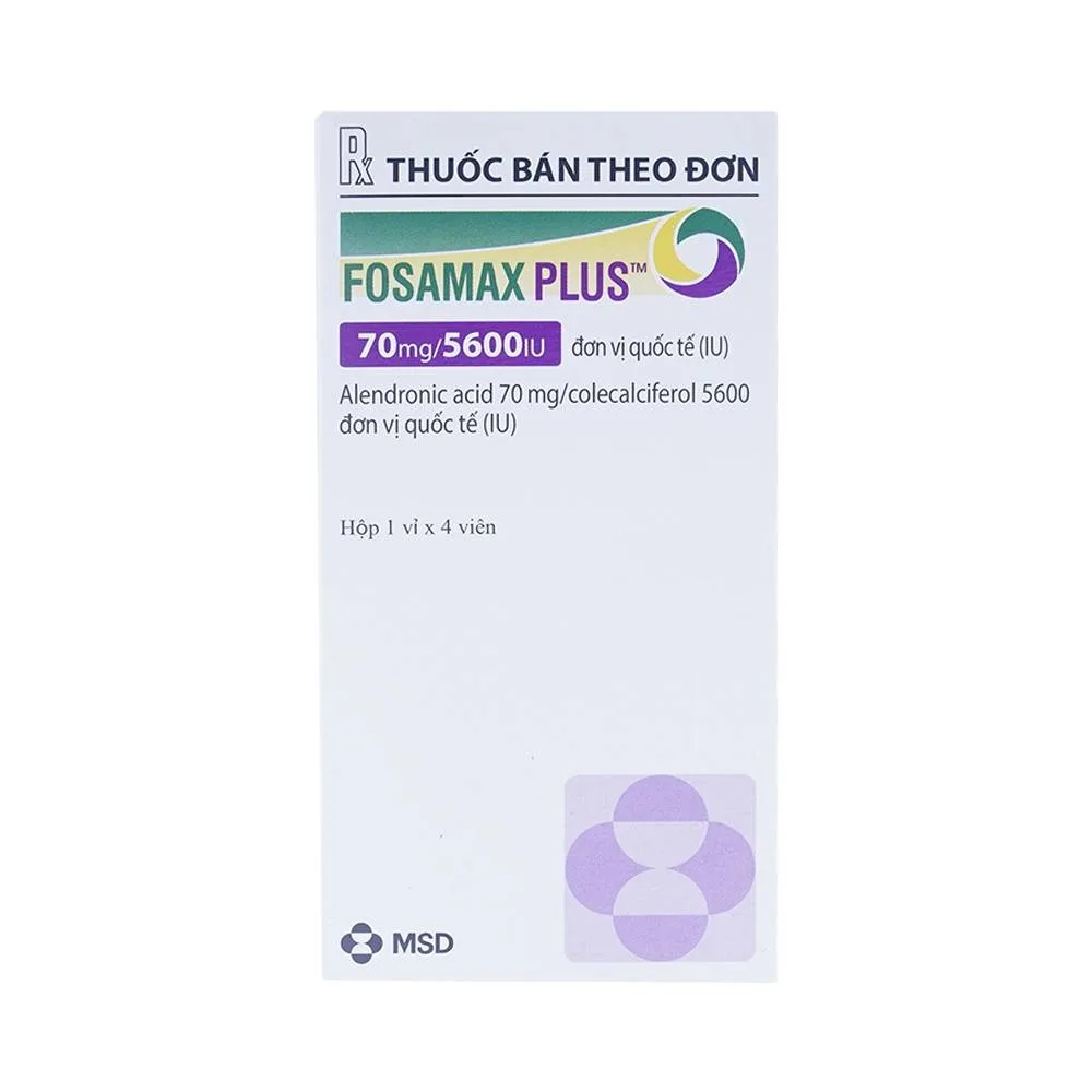 Hình ảnh Thuốc Fosamax Plus 70mg/5600IU MSD điều trị loãng xương (1 vỉ x 4 viên)