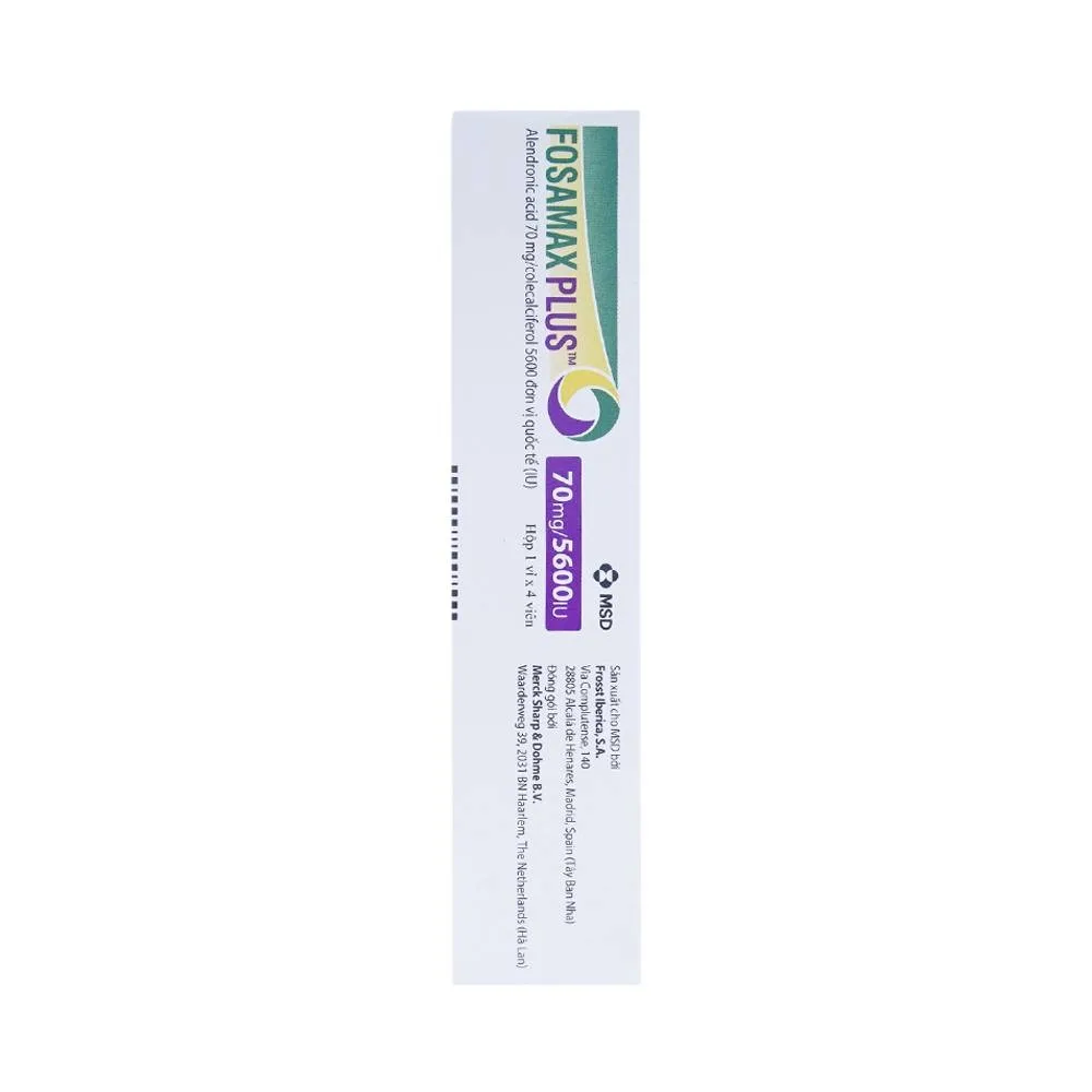 Hình ảnh Thuốc Fosamax Plus 70mg/5600IU MSD điều trị loãng xương (1 vỉ x 4 viên)