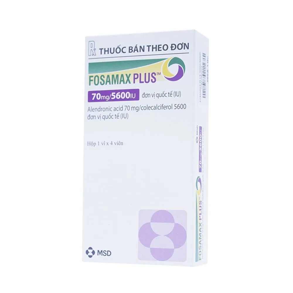 Hình ảnh Thuốc Fosamax Plus 70mg/5600IU MSD điều trị loãng xương (1 vỉ x 4 viên)