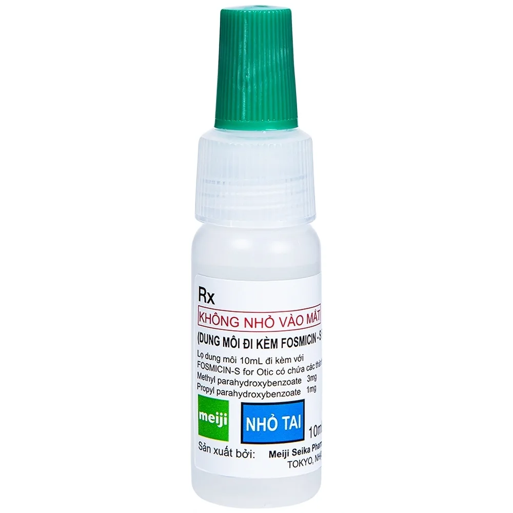 Hình ảnh Thuốc nhỏ tai Fosmicin-S For Otic Meiji 300mg điều trị viêm tai ngoài, viêm tai giữa (10ml)