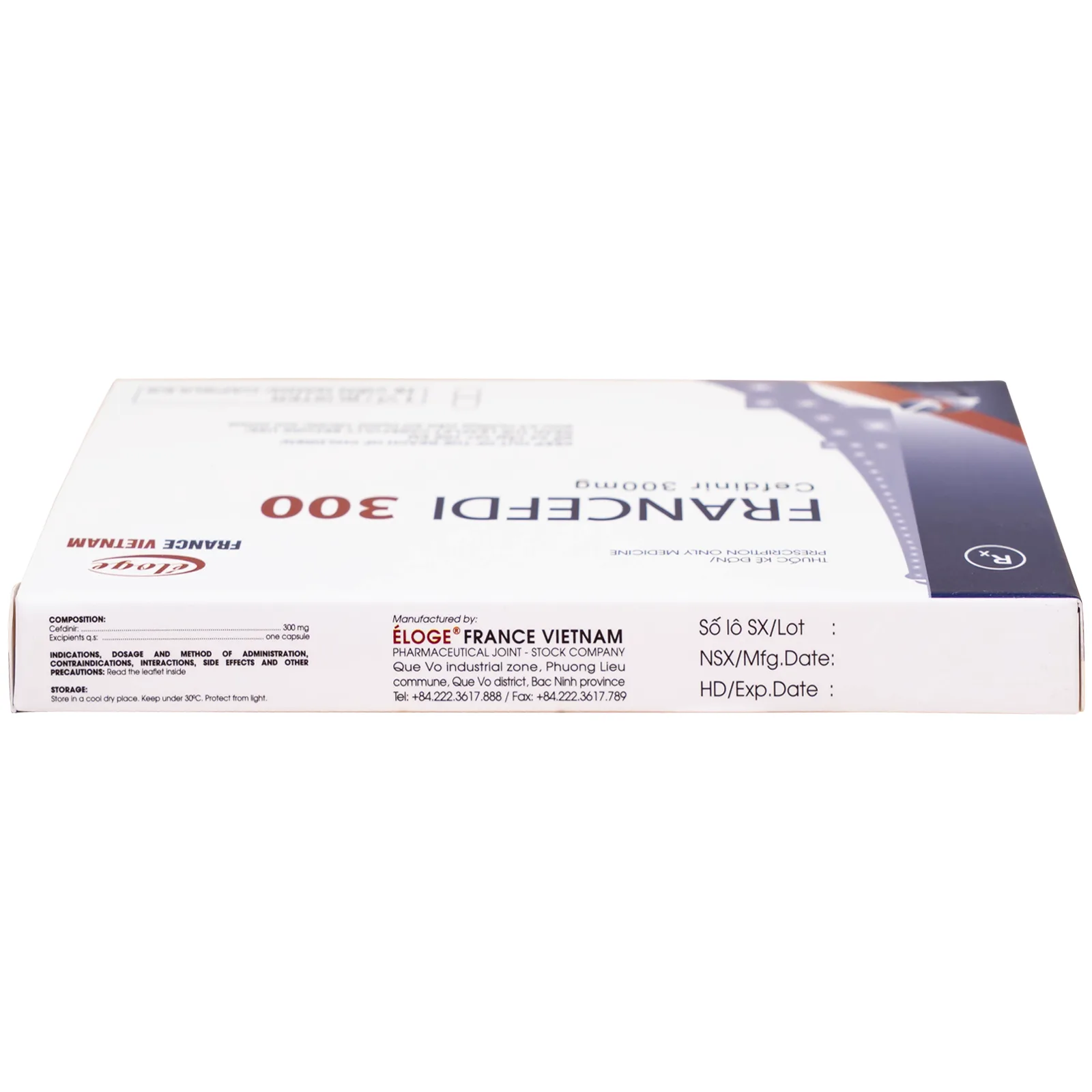 Hình ảnh Thuốc Francefdi 300mg Eloge trị viêm họng, viêm amidan, viêm xoang, viêm phế quản (1 vỉ x 10 viên)