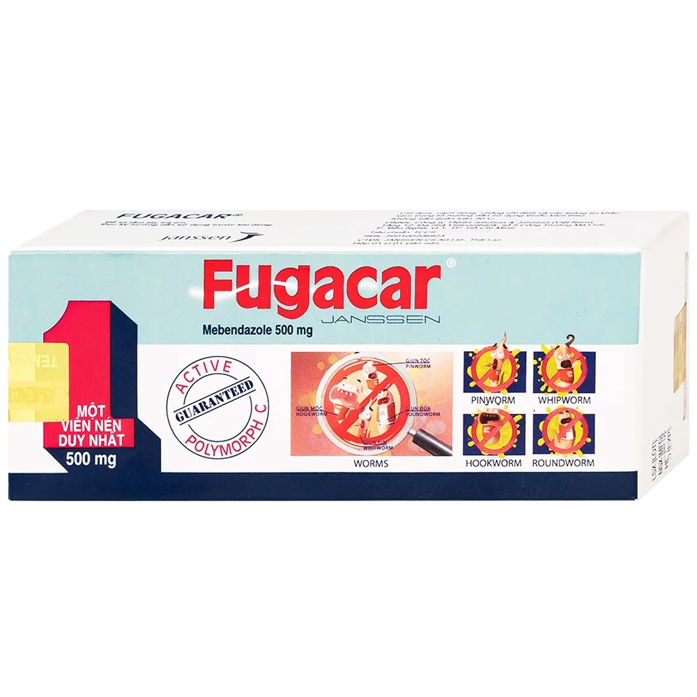 Hình ảnh Thuốc Fugacar 500mg Janssen điều trị nhiễm giun (1 viên)