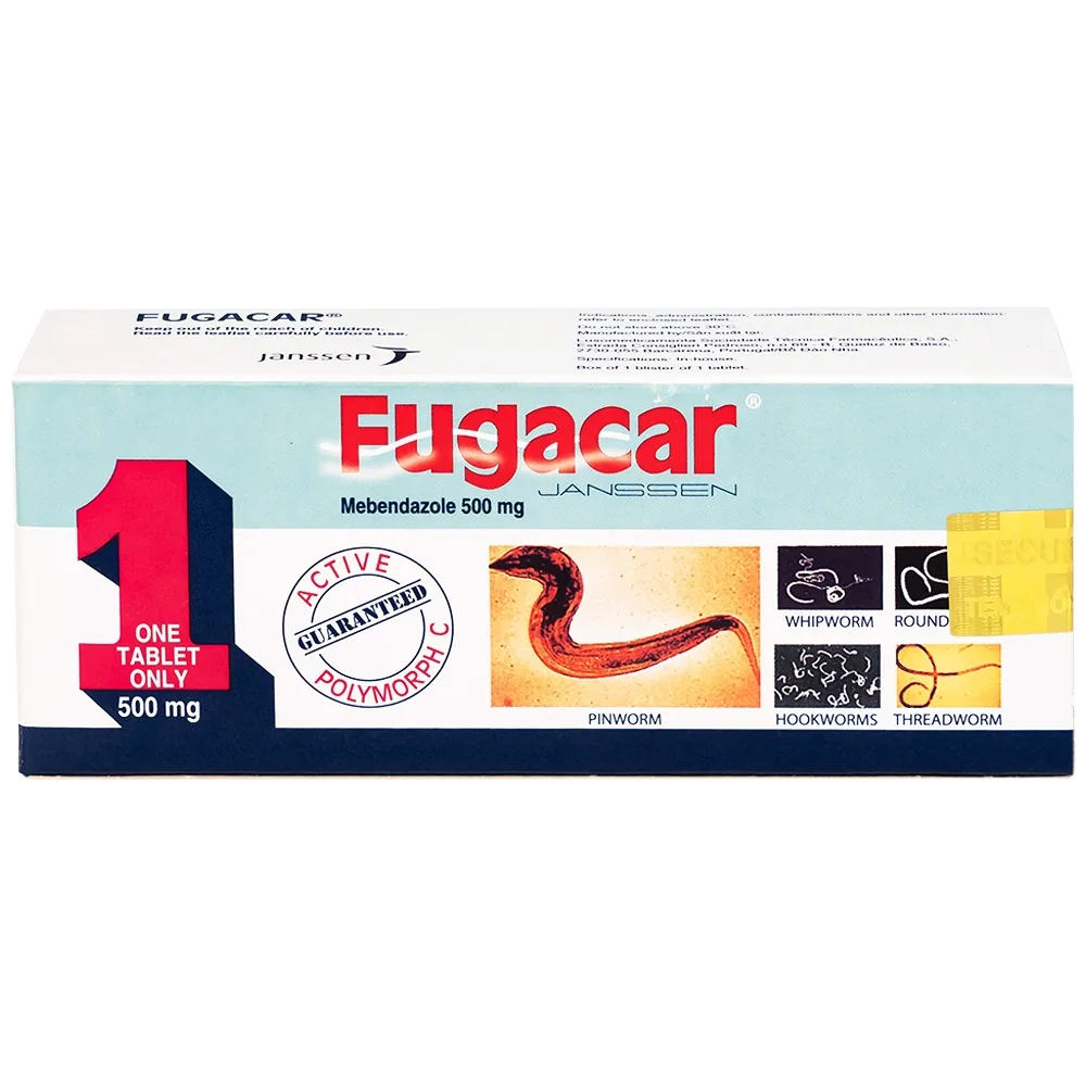 Hình ảnh Thuốc Fugacar 500mg Janssen điều trị nhiễm giun (1 viên)