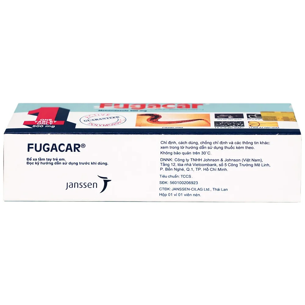 Hình ảnh Thuốc Fugacar 500mg Janssen điều trị nhiễm giun (1 viên)