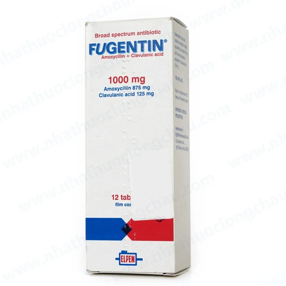 Hình ảnh Thuốc Fugentin 1000mg Elpen điều trị nhiễm khuẩn đường hô hấp (12 gói)