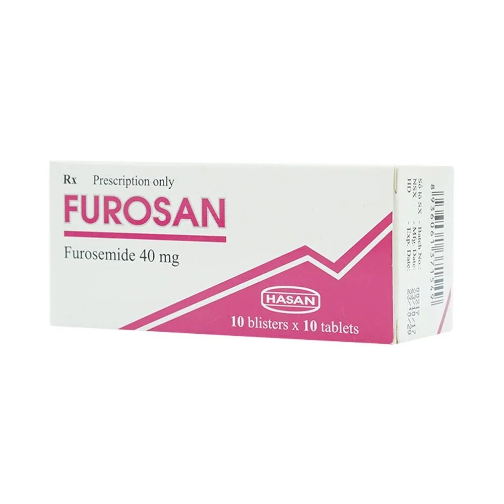 Hình ảnh Thuốc Furosan 40mg Hasan điều trị phù, tăng huyết áp nhẹ hay trung bình (10 vỉ x 10 viên)