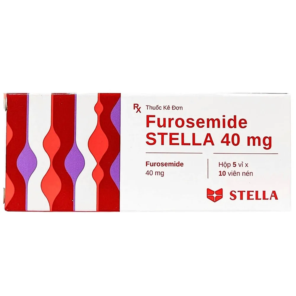 Hình ảnh Thuốc Furosemide 40mg Stella điều trị phù phổi cấp, phù do tim, gan, thận (5 vỉ x 10 viên)