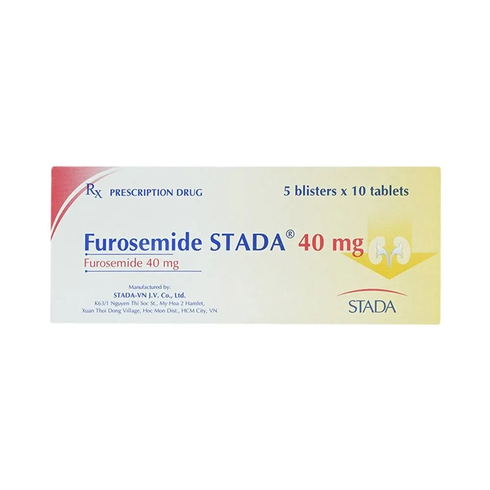 Hình ảnh Thuốc Furosemide Stada 40mg điều trị phù, tăng huyết áp (5 vỉ x 10 viên)