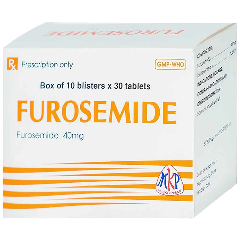 Hình ảnh Thuốc Furosemide Mekophar điều trị phù, tăng huyết áp (10 vỉ x 30 viên)