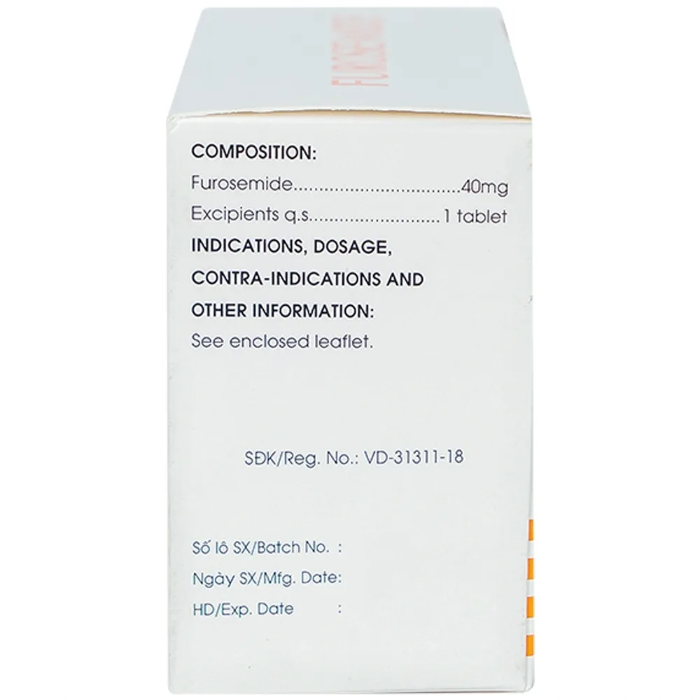 Hình ảnh Thuốc Furosemide Mekophar điều trị phù, tăng huyết áp (10 vỉ x 30 viên)