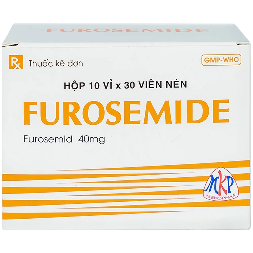Hình ảnh Thuốc Furosemide Mekophar điều trị phù, tăng huyết áp (10 vỉ x 30 viên)