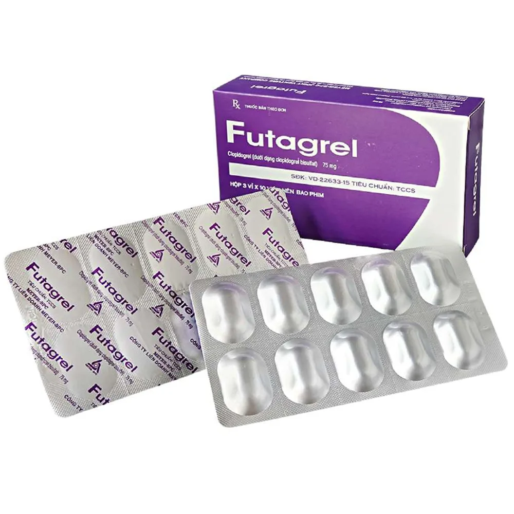 Hình ảnh Thuốc Futagrel Meyer phòng ngừa nhồi máu cơ tim, bệnh lý động mạch ngoại biên, đột quỵ (3 vỉ x 10 viên)