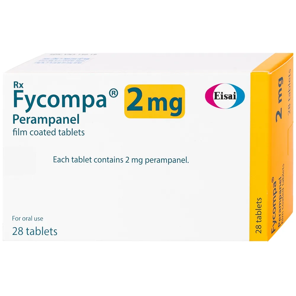 Hình ảnh Thuốc Fycompa 2mg Eisai điều trị bổ trợ cơn động kinh (2 vỉ x 14 viên)