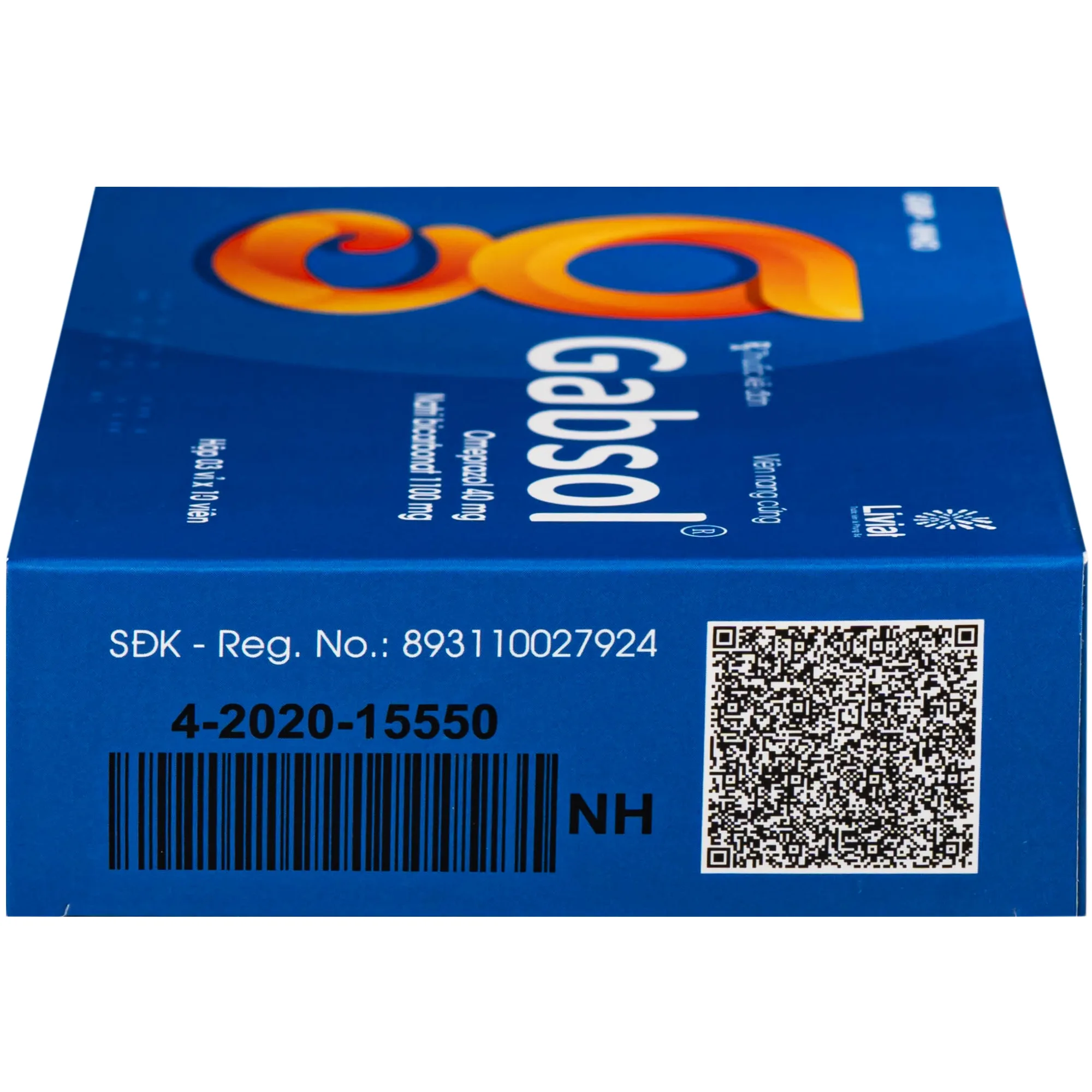 Hình ảnh Thuốc Gabsol 40mg/1100mg Liviat chỉ định điều trị bệnh lý tiêu hóa, loét dạ dày tá tráng, trào ngược dạ dày thực quản (3 vỉ x 10 viên)