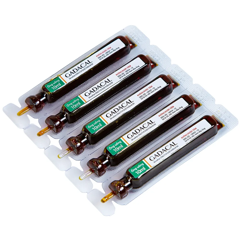 Hình ảnh Dung dịch uống Gadacal Hà Tây bổ sung Calci, Lysin và các Vitamin (20 ống x 10ml)