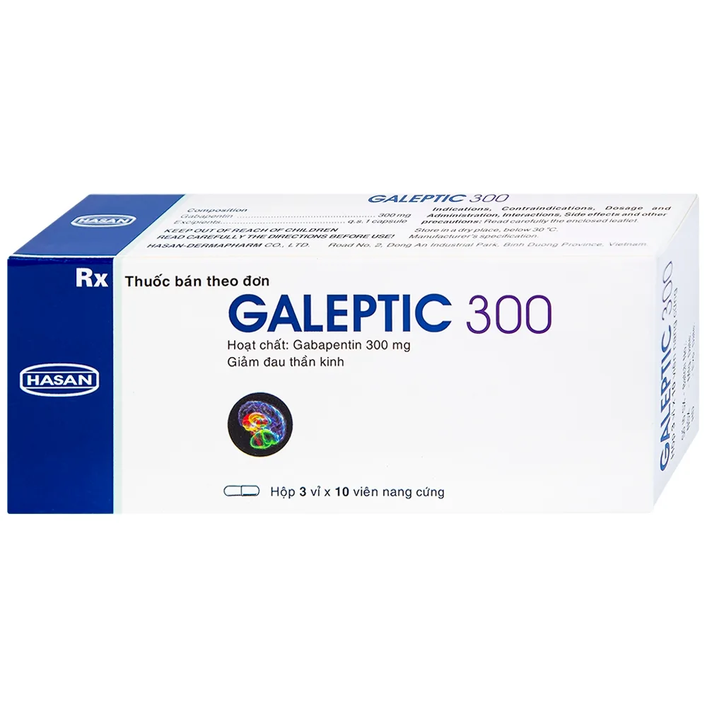 Hình ảnh Thuốc Galeptic 300 Hasan điều trị hỗ trợ trong động kinh cục bộ (3 vỉ x 10 viên)