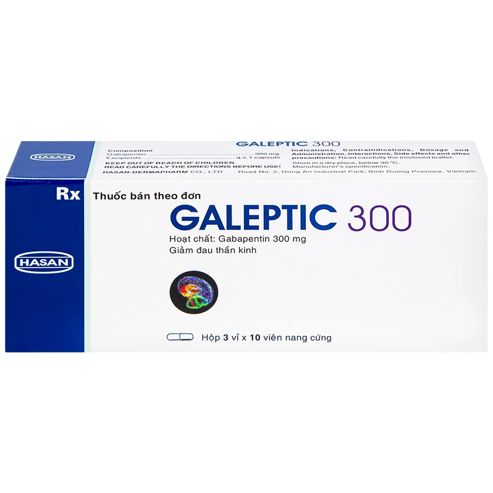 Hình ảnh Thuốc Galeptic 300 Hasan điều trị hỗ trợ trong động kinh cục bộ (3 vỉ x 10 viên)