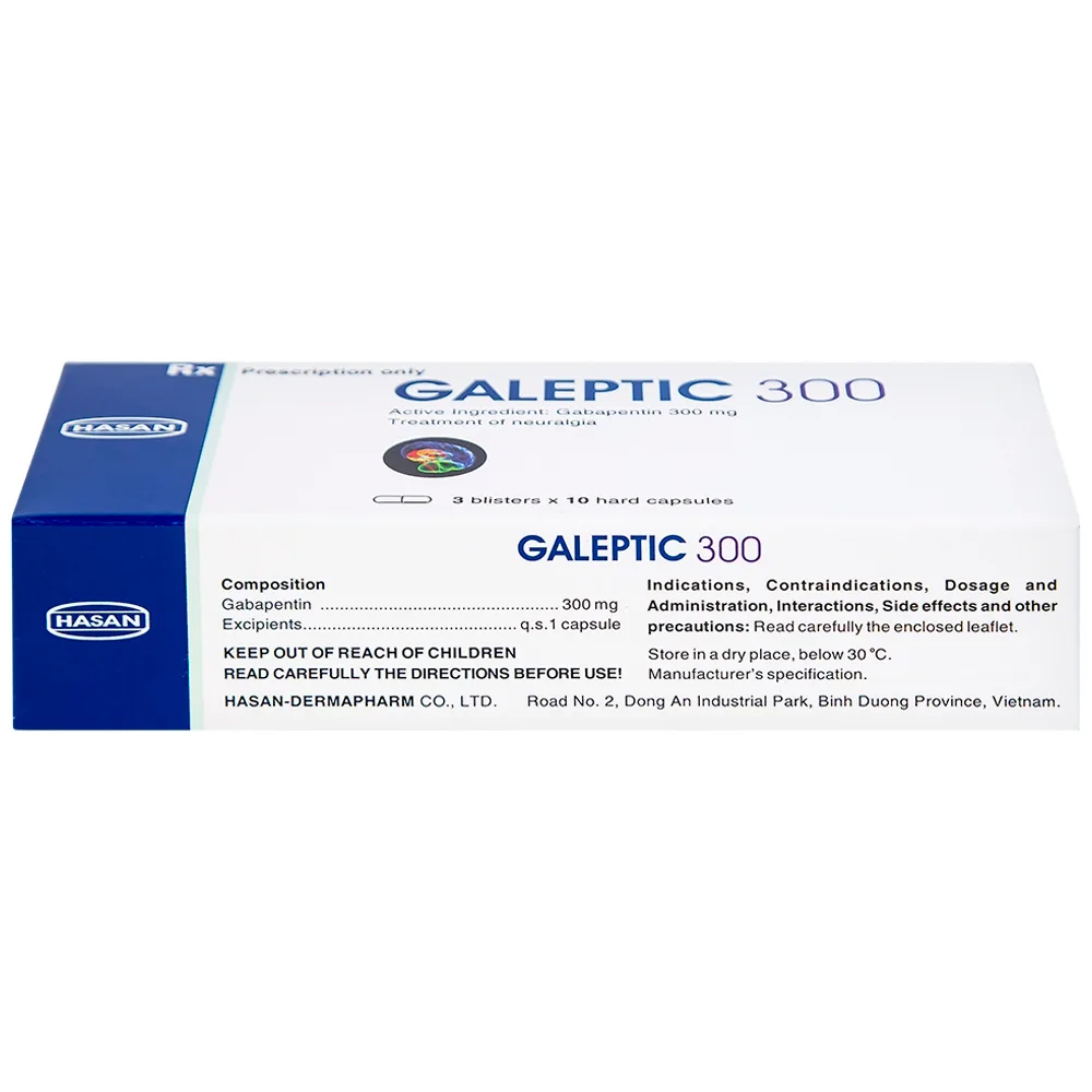 Hình ảnh Thuốc Galeptic 300 Hasan điều trị hỗ trợ trong động kinh cục bộ (3 vỉ x 10 viên)